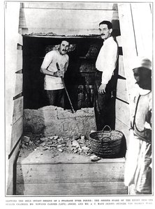 The Second Stage of the Entry into the Sealed Chamber Showing the Only Intact Shrine of a Pharaoh Ever Found, from The Illustrated London News, 10th March 1923 by English Photographer